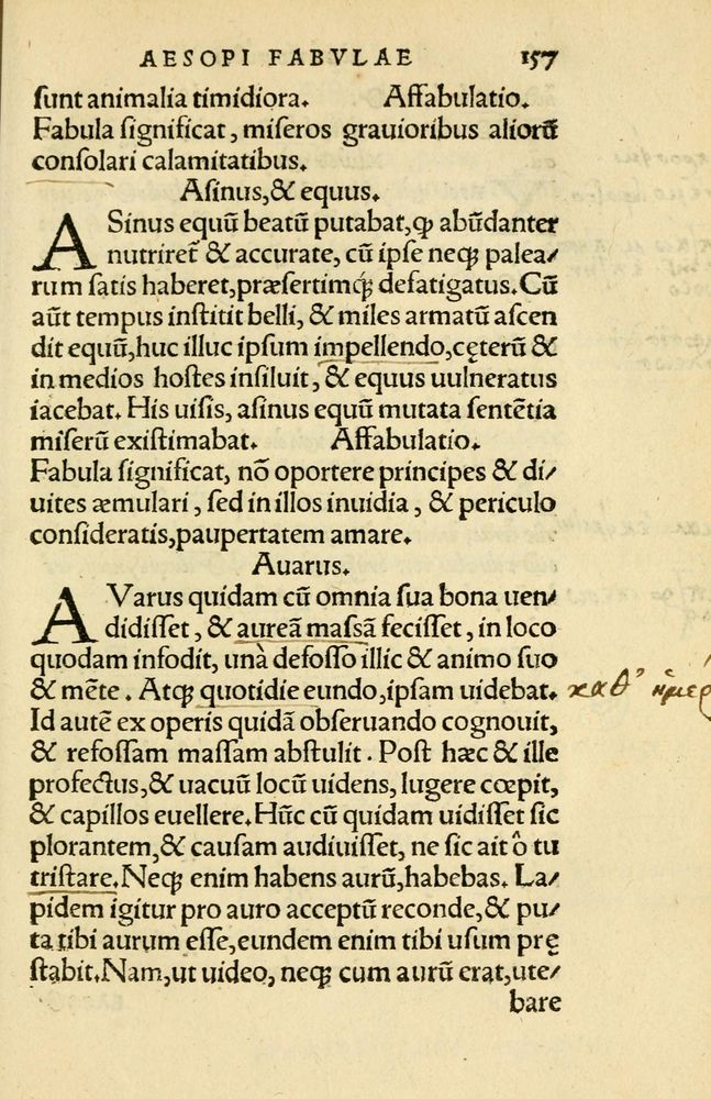 Scan 0161 of Aesopi Phrygis Fabellae Graece et Latine