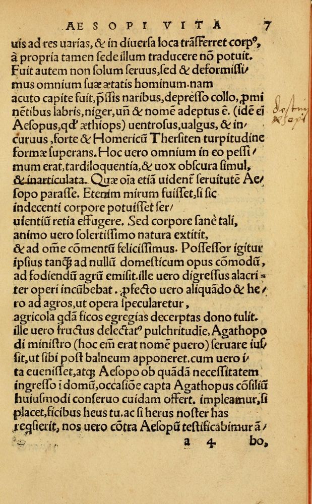 Scan 0013 of Aesopi Phrygis Fabellae Graece & Latine, cum alijs opusculis, quorum index proxima refertur pagella.