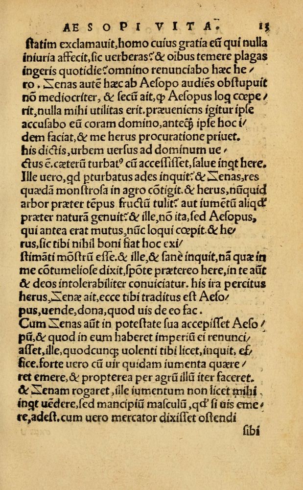 Scan 0019 of Aesopi Phrygis Fabellae Graece & Latine, cum alijs opusculis, quorum index proxima refertur pagella.