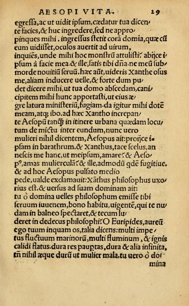 Scan 0035 of Aesopi Phrygis Fabellae Graece & Latine, cum alijs opusculis, quorum index proxima refertur pagella.
