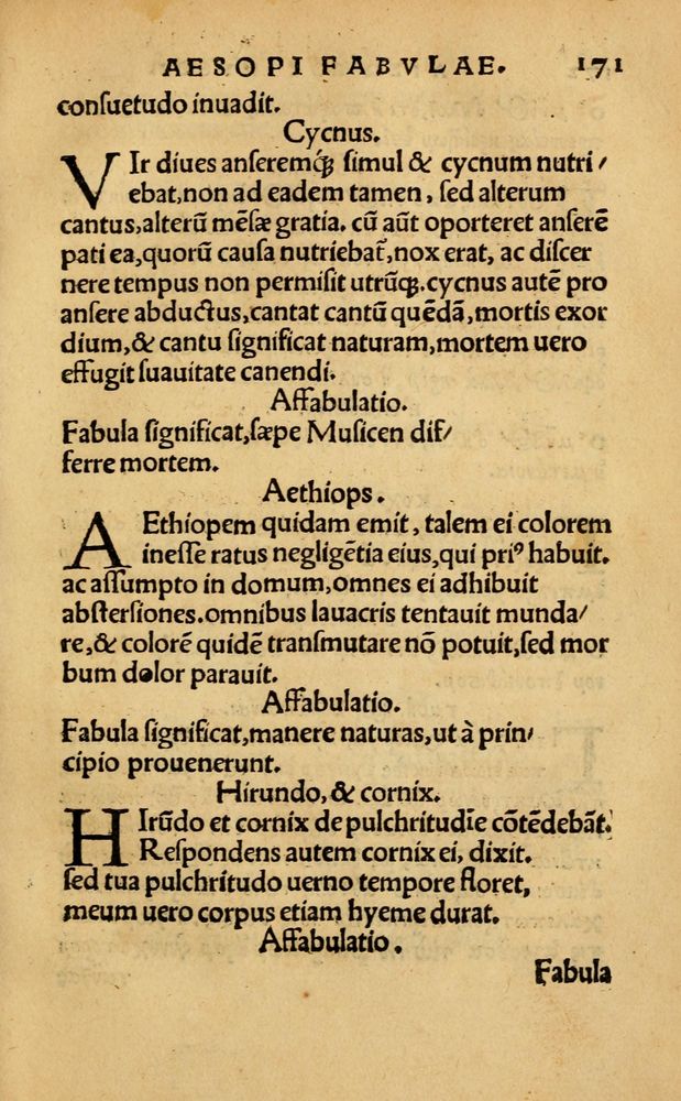 Scan 0177 of Aesopi Phrygis Fabellae Graece & Latine, cum alijs opusculis, quorum index proxima refertur pagella.