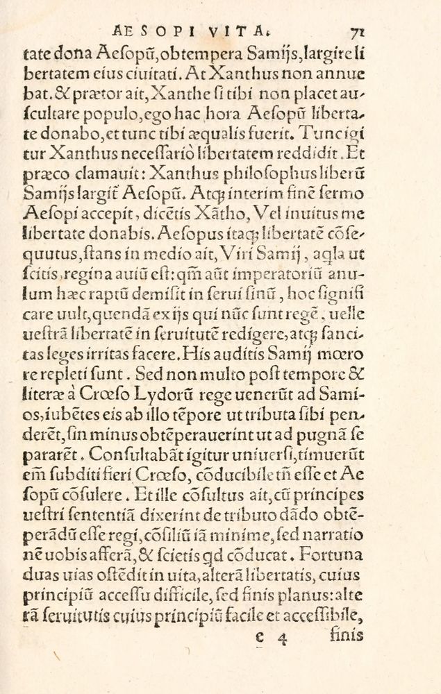 Scan 0079 of Aesopi Phrygis Fabulae græce et latinè