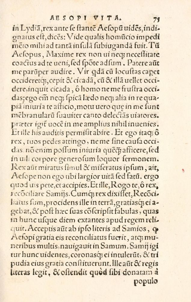 Scan 0083 of Aesopi Phrygis Fabulae græce et latinè