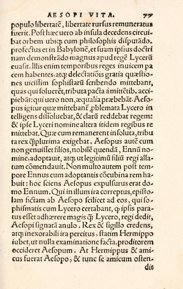 Scan 0085 of Aesopi Phrygis Fabulae græce et latinè