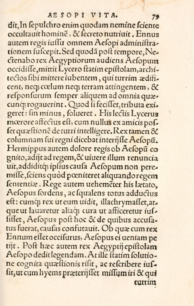 Scan 0087 of Aesopi Phrygis Fabulae græce et latinè