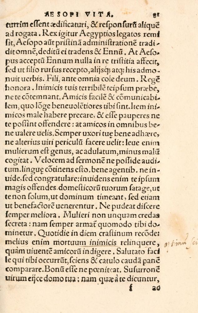 Scan 0089 of Aesopi Phrygis Fabulae græce et latinè