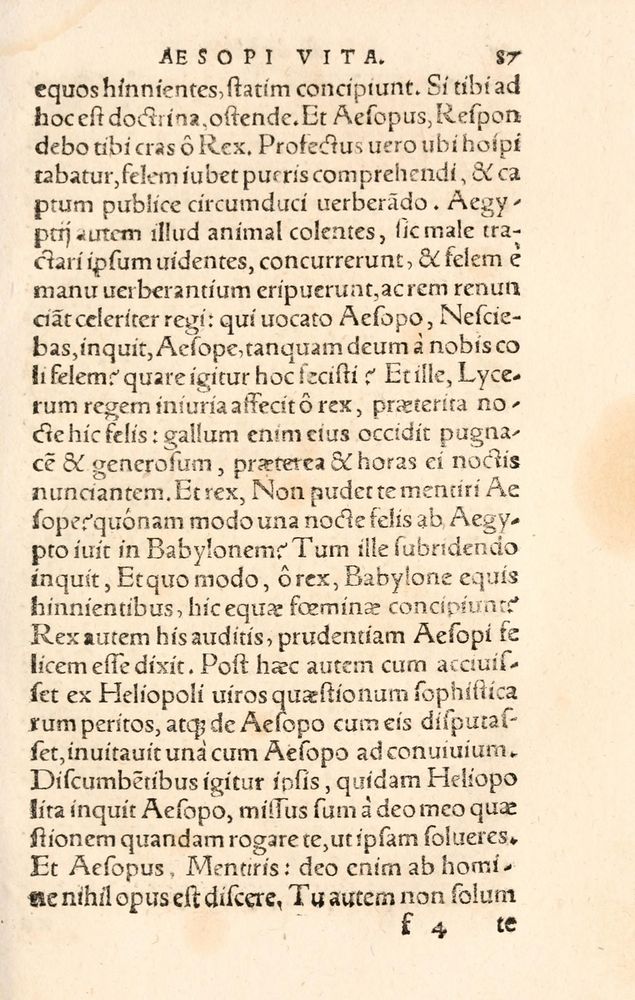 Scan 0095 of Aesopi Phrygis Fabulae græce et latinè