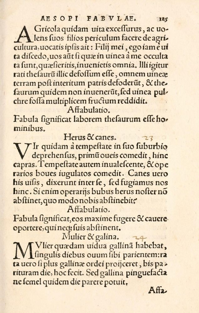 Scan 0133 of Aesopi Phrygis Fabulae græce et latinè