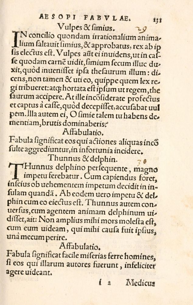 Scan 0139 of Aesopi Phrygis Fabulae græce et latinè
