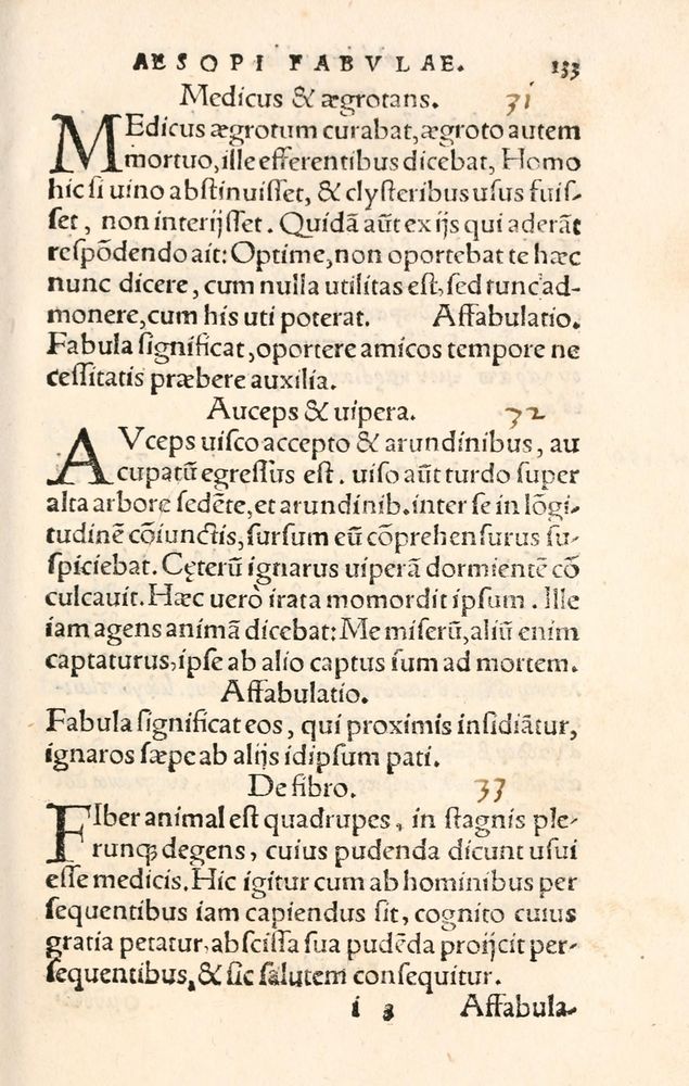 Scan 0141 of Aesopi Phrygis Fabulae græce et latinè