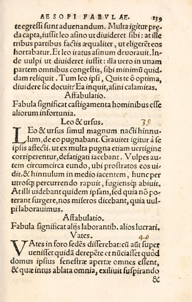 Scan 0147 of Aesopi Phrygis Fabulae græce et latinè