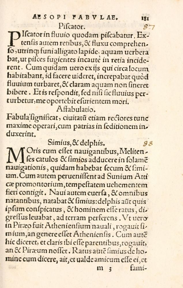 Scan 0189 of Aesopi Phrygis Fabulae græce et latinè
