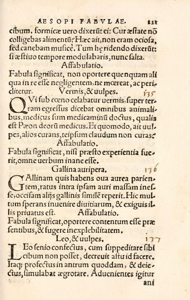 Scan 0229 of Aesopi Phrygis Fabulae græce et latinè