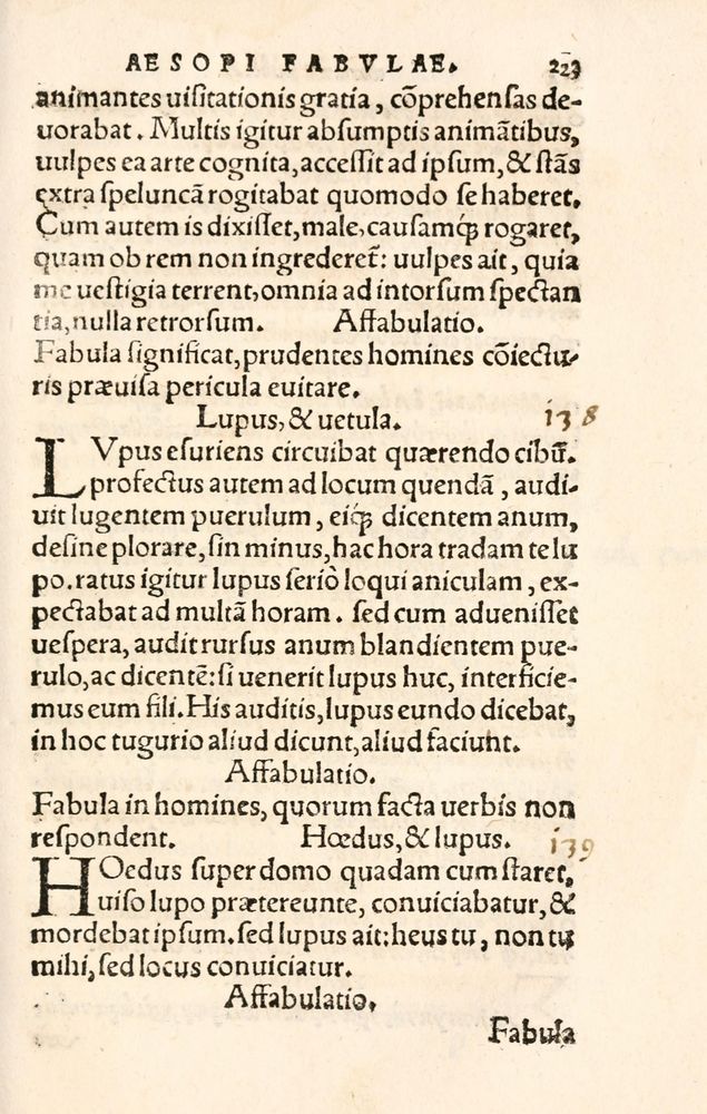 Scan 0231 of Aesopi Phrygis Fabulae græce et latinè