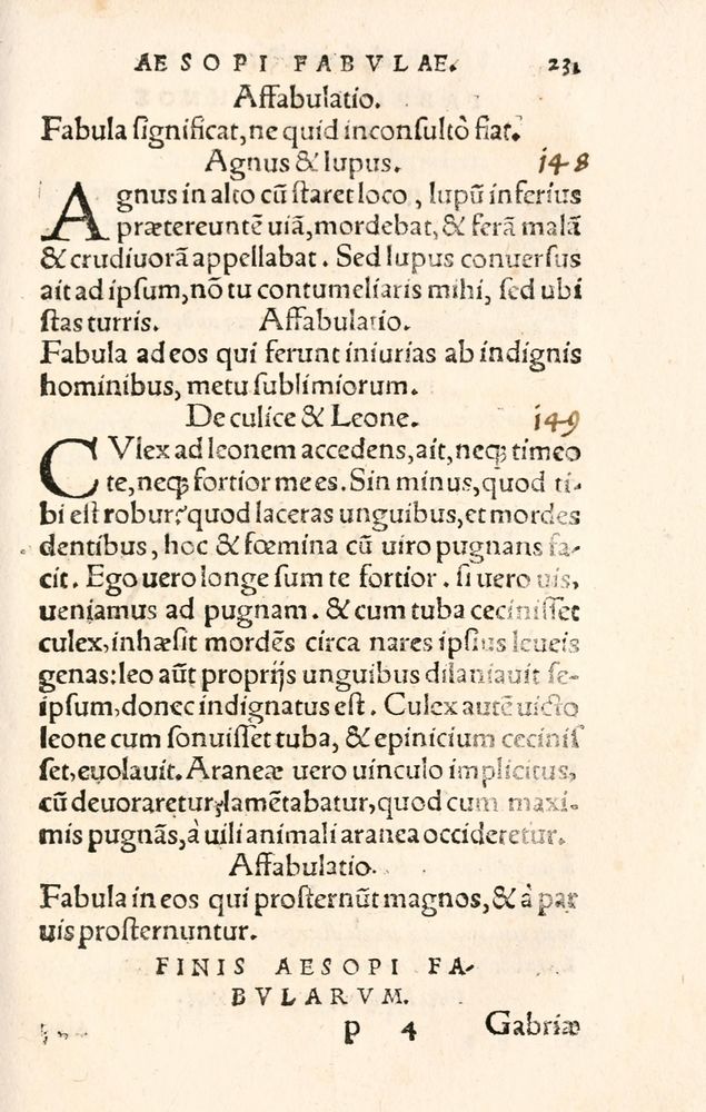 Scan 0239 of Aesopi Phrygis Fabulae græce et latinè