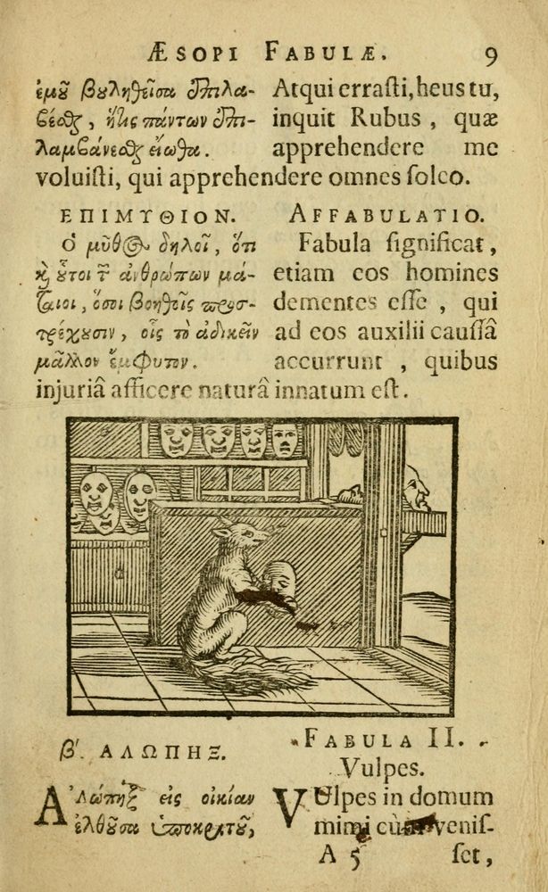 Scan 0013 of Fabulæ Æsopi Graecè & Latinè, nunc denuo selectæ