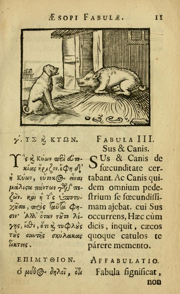 Scan 0015 of Fabulæ Æsopi Graecè & Latinè, nunc denuo selectæ