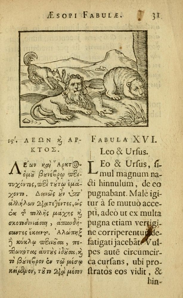 Scan 0035 of Fabulæ Æsopi Graecè & Latinè, nunc denuo selectæ