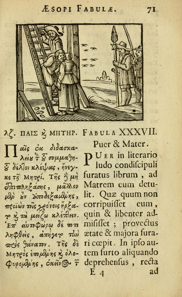 Scan 0075 of Fabulæ Æsopi Graecè & Latinè, nunc denuo selectæ