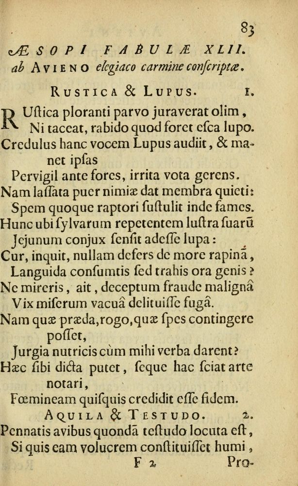 Scan 0087 of Fabulæ Æsopi Graecè & Latinè, nunc denuo selectæ