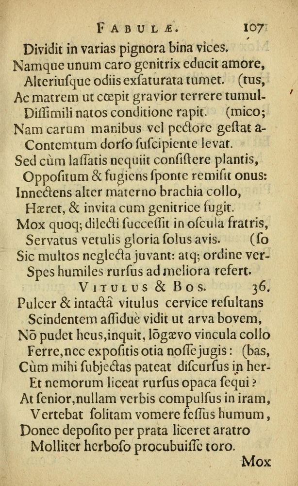 Scan 0111 of Fabulæ Æsopi Graecè & Latinè, nunc denuo selectæ