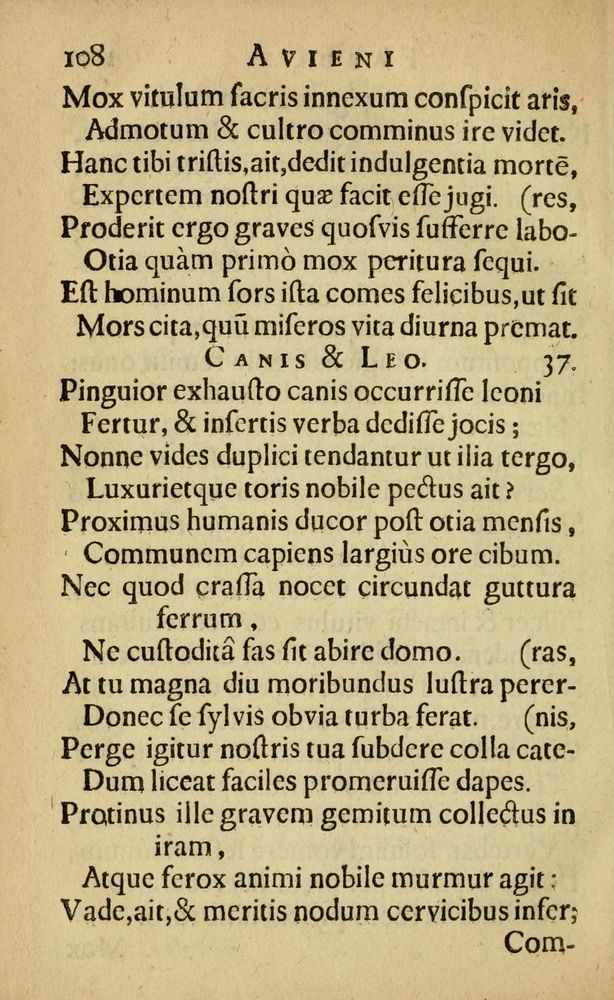 Scan 0112 of Fabulæ Æsopi Graecè & Latinè, nunc denuo selectæ
