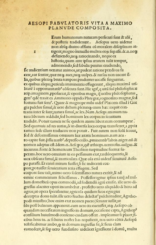 Scan 0008 of Habentur hoc uolumine hæc, uidelicet. Vita, & Fabellæ Aesopi cum interpretatione latina