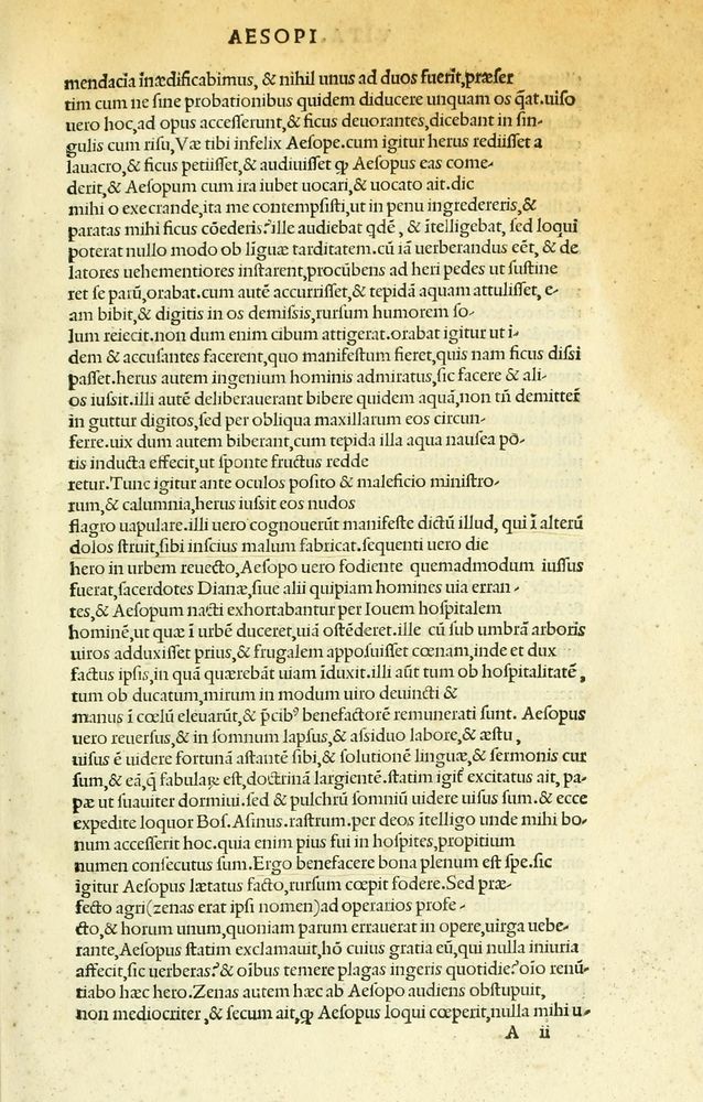 Scan 0011 of Habentur hoc uolumine hæc, uidelicet. Vita, & Fabellæ Aesopi cum interpretatione latina