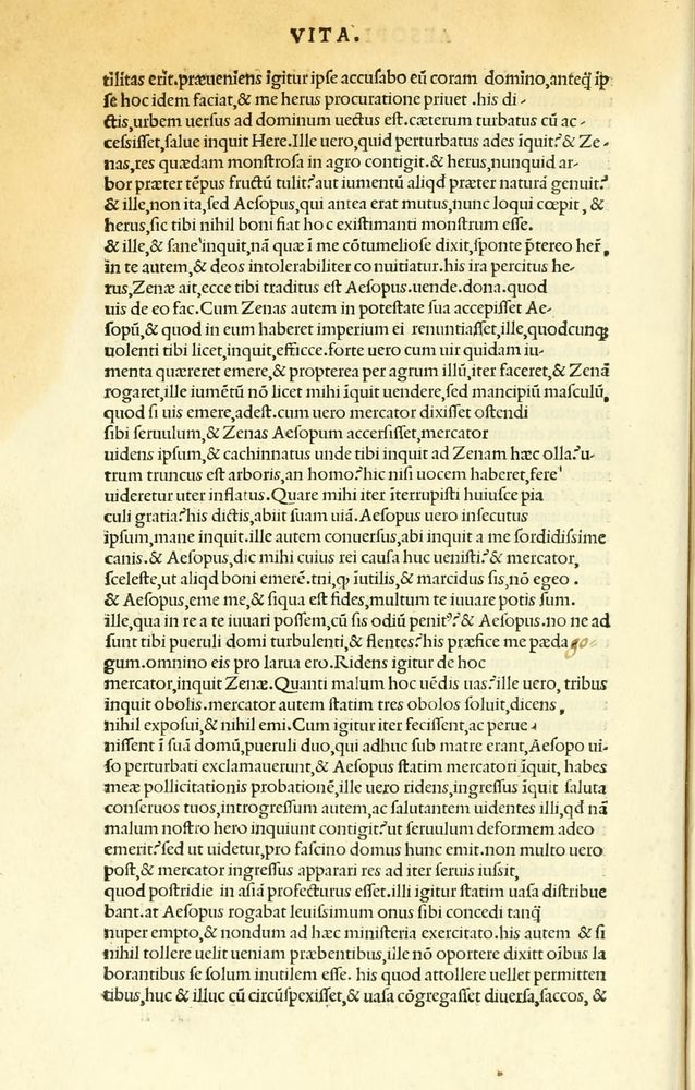 Scan 0012 of Habentur hoc uolumine hæc, uidelicet. Vita, & Fabellæ Aesopi cum interpretatione latina