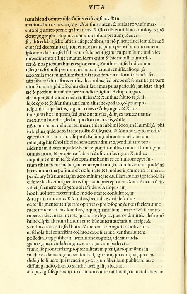 Scan 0016 of Habentur hoc uolumine hæc, uidelicet. Vita, & Fabellæ Aesopi cum interpretatione latina