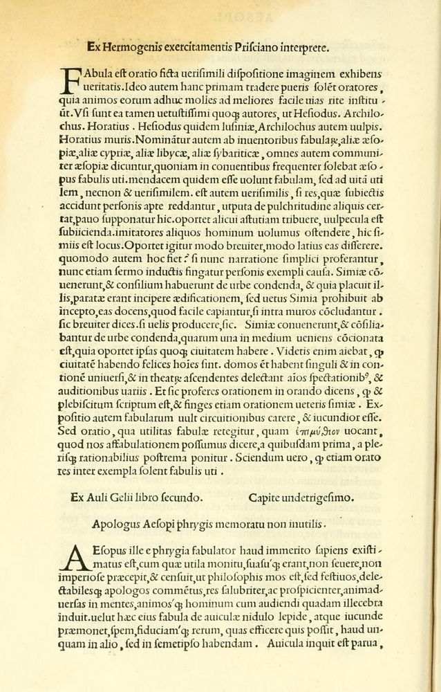 Scan 0020 of Habentur hoc uolumine hæc, uidelicet. Vita, & Fabellæ Aesopi cum interpretatione latina