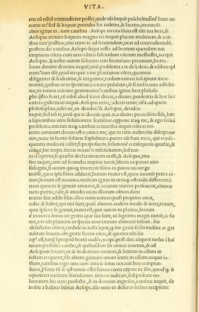 Scan 0022 of Habentur hoc uolumine hæc, uidelicet. Vita, & Fabellæ Aesopi cum interpretatione latina