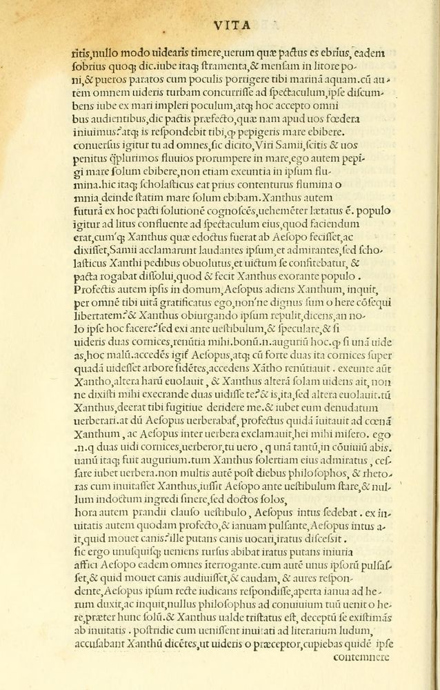 Scan 0034 of Habentur hoc uolumine hæc, uidelicet. Vita, & Fabellæ Aesopi cum interpretatione latina
