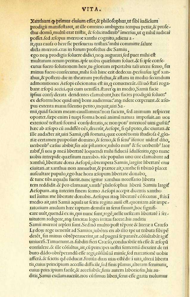 Scan 0038 of Habentur hoc uolumine hæc, uidelicet. Vita, & Fabellæ Aesopi cum interpretatione latina