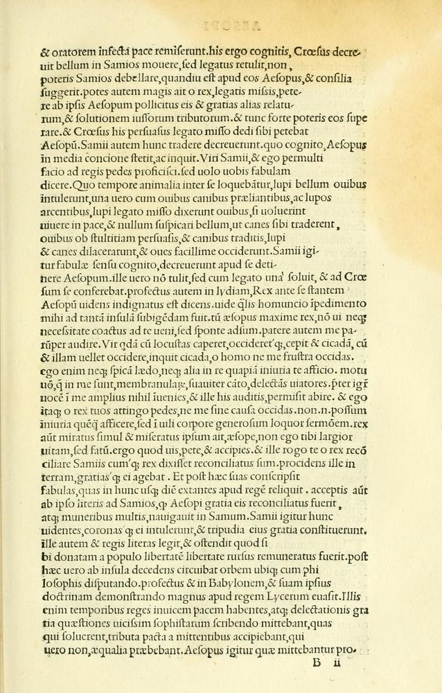Scan 0041 of Habentur hoc uolumine hæc, uidelicet. Vita, & Fabellæ Aesopi cum interpretatione latina