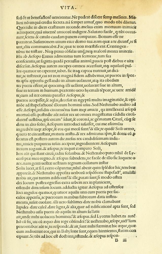 Scan 0045 of Habentur hoc uolumine hæc, uidelicet. Vita, & Fabellæ Aesopi cum interpretatione latina