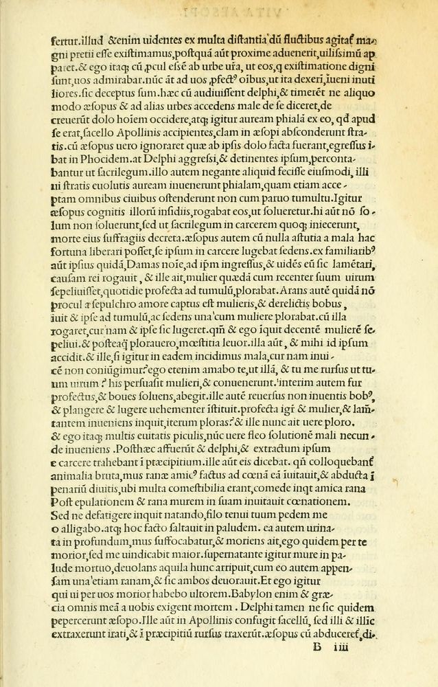 Scan 0049 of Habentur hoc uolumine hæc, uidelicet. Vita, & Fabellæ Aesopi cum interpretatione latina