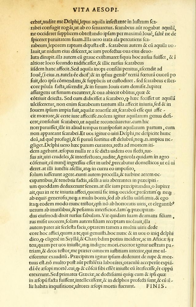Scan 0050 of Habentur hoc uolumine hæc, uidelicet. Vita, & Fabellæ Aesopi cum interpretatione latina