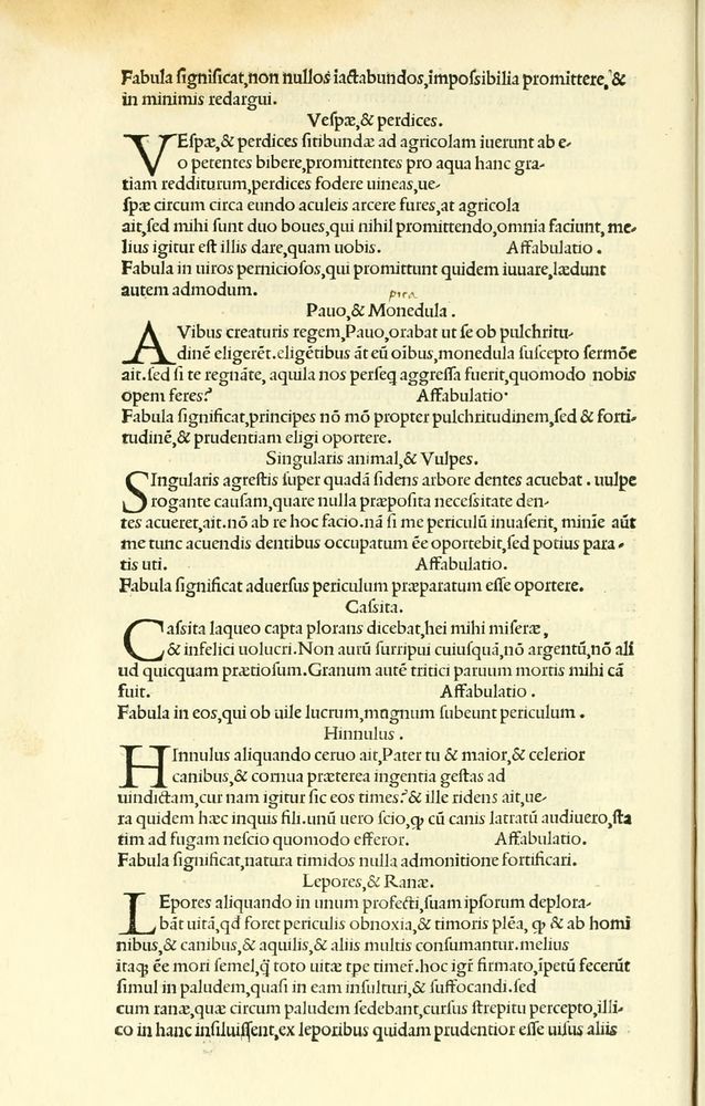 Scan 0076 of Habentur hoc uolumine hæc, uidelicet. Vita, & Fabellæ Aesopi cum interpretatione latina