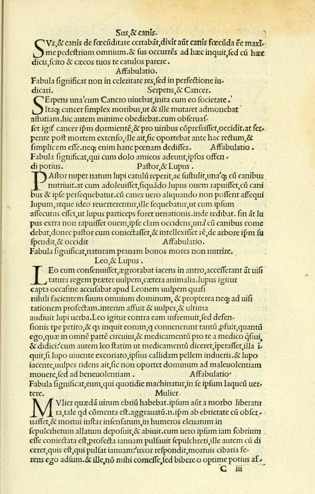 Scan 0083 of Habentur hoc uolumine hæc, uidelicet. Vita, & Fabellæ Aesopi cum interpretatione latina