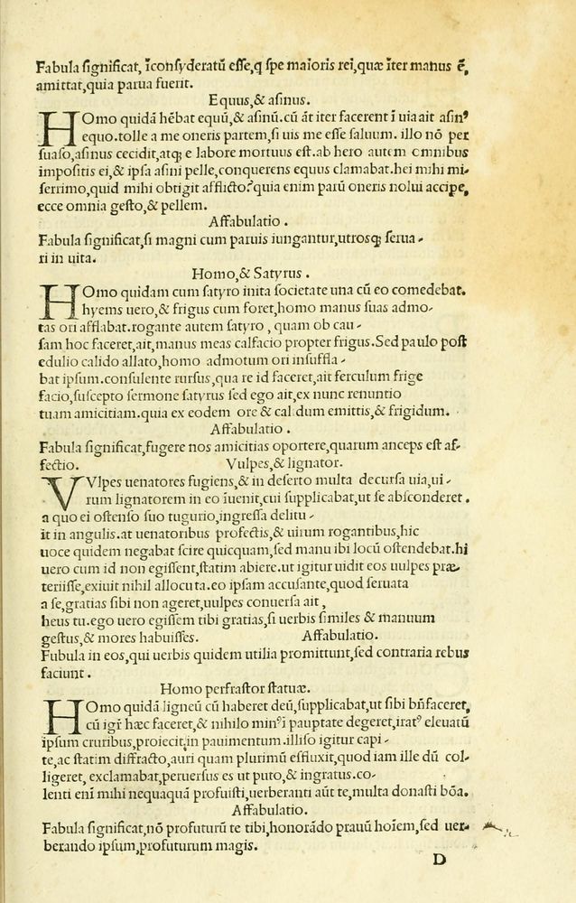 Scan 0105 of Habentur hoc uolumine hæc, uidelicet. Vita, & Fabellæ Aesopi cum interpretatione latina