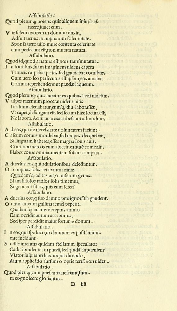 Scan 0117 of Habentur hoc uolumine hæc, uidelicet. Vita, & Fabellæ Aesopi cum interpretatione latina