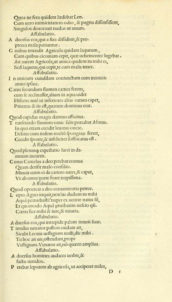 Scan 0121 of Habentur hoc uolumine hæc, uidelicet. Vita, & Fabellæ Aesopi cum interpretatione latina