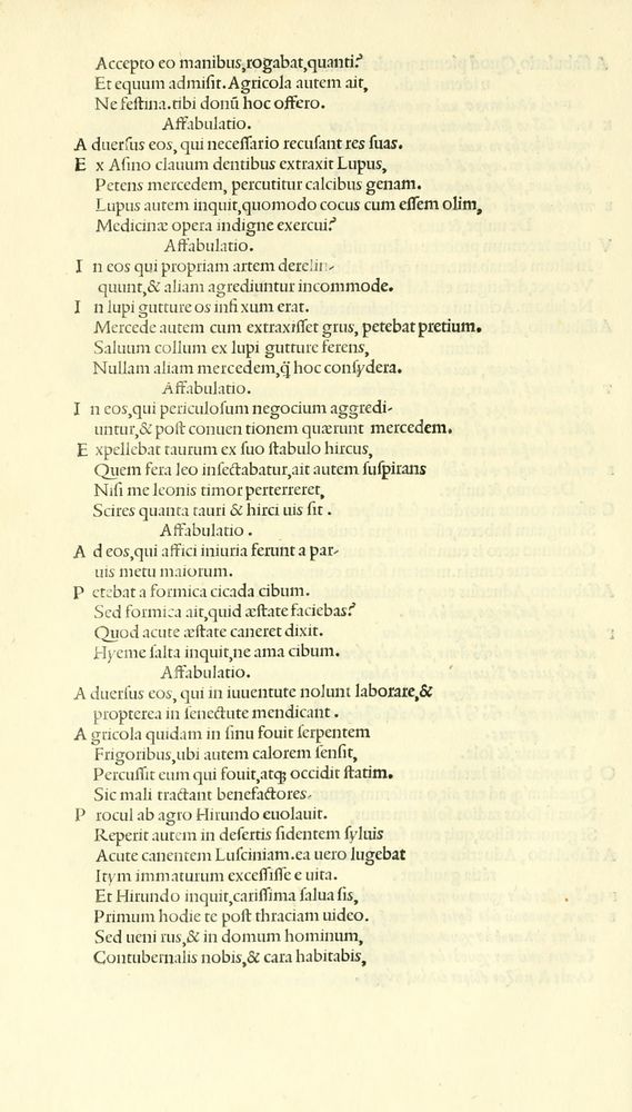 Scan 0124 of Habentur hoc uolumine hæc, uidelicet. Vita, & Fabellæ Aesopi cum interpretatione latina