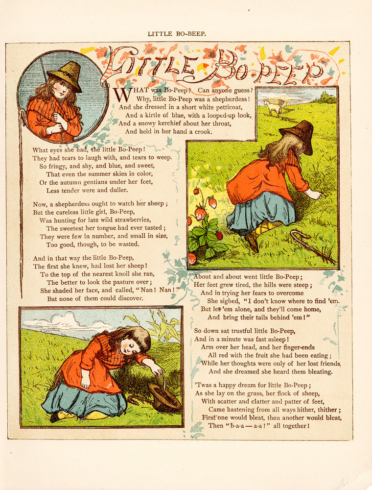 Scan 0006 of Little Bo-Peep, Wee Willie Winkie, Sleeping princess