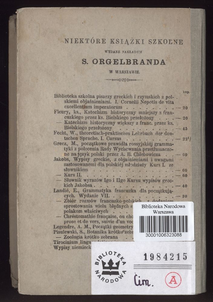 Scan 0206 of Towarzysz pilnych dzieci, czyli Początki czytania i innych wiadomości sposobem łatwym i do pojęcia młodocianego wieku zastosowanym 