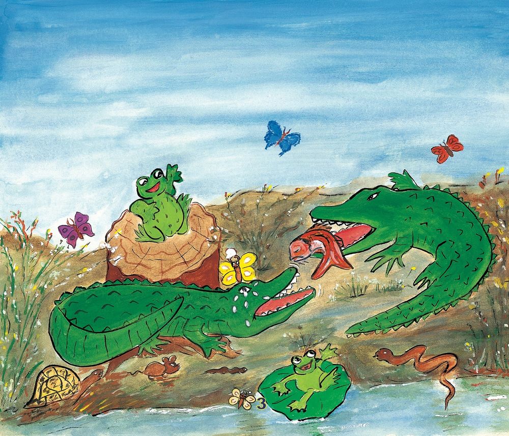 Scan 0005 of Sniffles the crocodile and Punch the butterfly