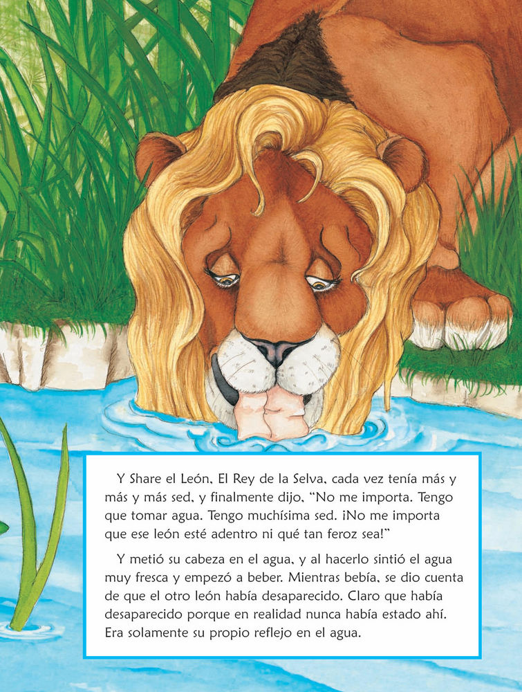 Scan 0031 of The lion who saw himself in the water = El león que se vio en el agua